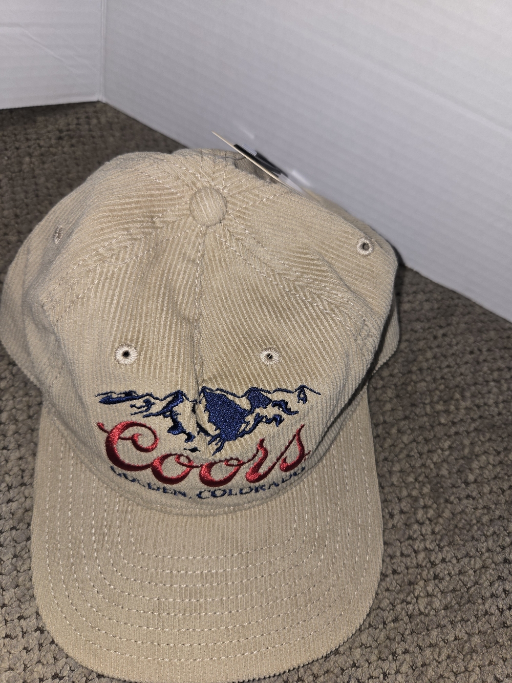 Coors Beige Embroidered Baseball Cap Unisex Nwt Coors Beer Corduroy Hat Cap